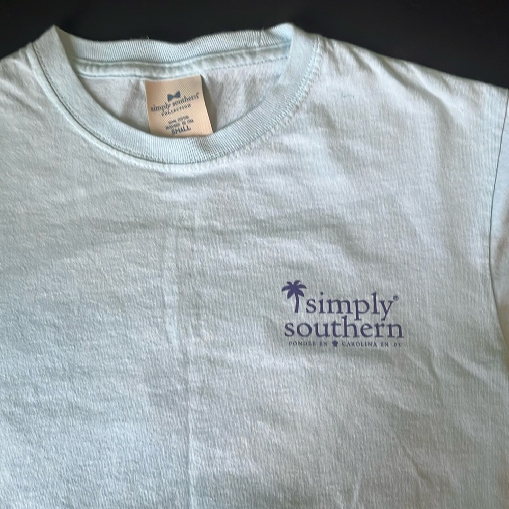 Simply, southern size, small light blue T-shirt with elephant